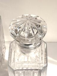 Vintage crystal decanters pair 2 pcs image 3