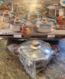 12pc stainless steel cookware set unused image 2