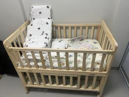 Baby Bed with mattress  and storage image 1