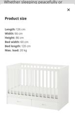 Ikea baby cot crib bed image 3
