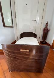 Leander dark brown wood cot image 3