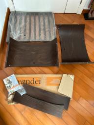 Leander dark brown wood cot image 2