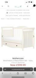 Mothercare Bloomsbury Solid Wood Cot image 3