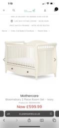 Mothercare Bloomsbury Solid Wood Cot image 4