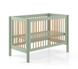 Solid wood baby crib with mattress image 1