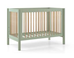 Solid wood baby crib with mattress image 3