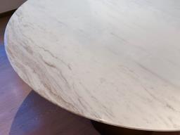 130cm Marble Table w Bronze Gold Base image 4