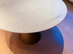130cm Marble Table w Bronze Gold Base image 5
