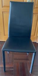 Black Leather Dining Chairs indigo image 1