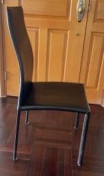 Black Leather Dining Chairs indigo image 3