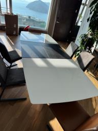 Boconcept Milano White Glass Extendable image 3