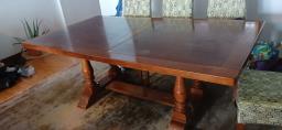 Dining table solid wood  Free chairs image 1