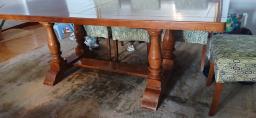 Dining table solid wood  Free chairs image 2