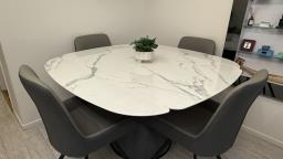 Extendable Marble Dining Table Set image 2