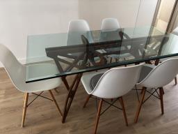 Glass Top Dining Table with 6 chairs image 2