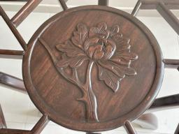 Glass top rosewood dining table  chairs image 2