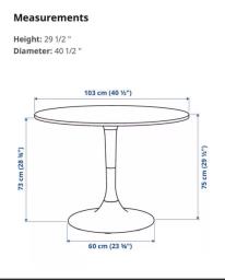 Ikea Docsta White Dining Table  4 Chair image 1
