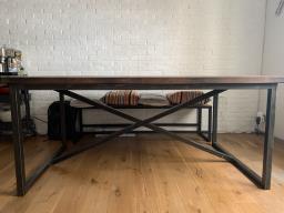 Industrial Dining Table with Iron Legs image 1