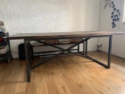 Industrial Dining Table with Iron Legs image 4