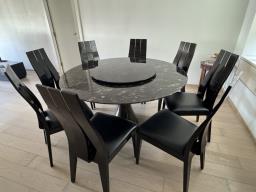 Italian marble dining table  chairs image 1