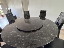 Italian marble dining table  chairs image 2