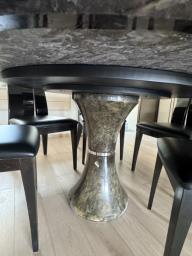 Italian marble dining table  chairs image 3