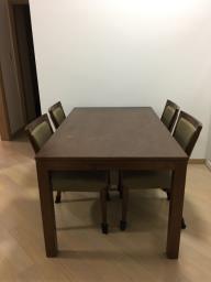 Malaysian Oak Dining Table with 4 chairs image 1
