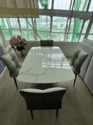 Marble Dining Table  Chairs image 1