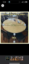 Marble Dinning Table with 6 chairs image 1