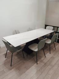 Modern Slate Dining Table with 6 Chairs image 1