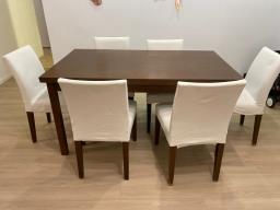 Muji wooden table  6 chairs image 1