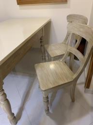 Solid oak wood dining table 4 chair image 6