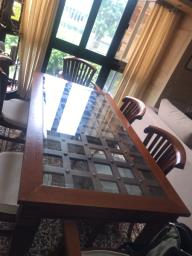 Solid Teak dining table and chairs image 2