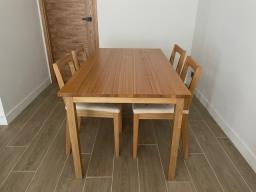 Solid Wood Muji Dining Table  4 Chairs image 1