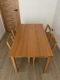 Solid Wood Muji Dining Table  4 Chairs image 2