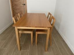 Solid Wood Muji Dining Table  4 Chairs image 3