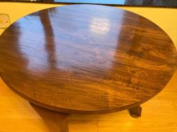 Teak Round Dining Table - Solid Hardwood image 1