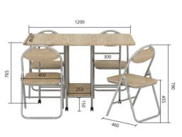 Wing Foldable Table with 4 Chairs image 2