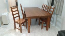 Wooden table with 6 chairs image 2