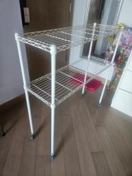 4 wheeled white steel rack image 1