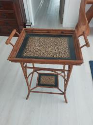 Bamboo Side Table with a Removable Tray image 1
