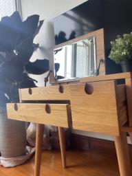 Barely Used light wooden vanity dresser image 2