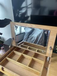 Barely Used light wooden vanity dresser image 3