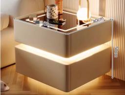 bedside table with 2 drawers image 1