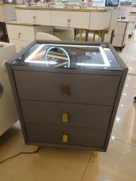 bedside table with 3 drawers image 1