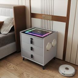 bedside table with 3 drawers image 1