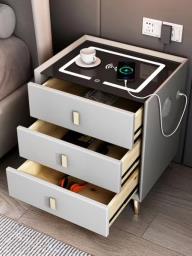 bedside table with 3 drawers image 1