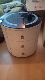 bedside table with 3  drawers image 1