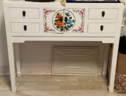 Chinese white painted console  stool image 1