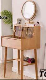 Dresser with mirror and stool image 2